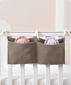 Baby Bedside Hanging Bags Storage Organizer Milk Bottle Toy Crib Baby Nappy-Bag Bed-Bunk Organizing Bag - color: Khaki