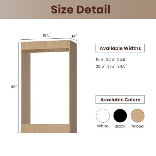 ROOMTEC 19.5" Double Hanging Closet Unit, Modular Closet System with Hanging Rod, Wardrobe Organizer for Bedroom or Walk-in Closet, Wall Mounted, Customizable Clothes Storage Unit, Wood - color: Wood, size: 19.5" Wide, style: Double Hanging