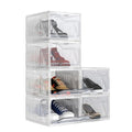 AWTATOS Shoe Storage Boxes, Thickened Shoe Storage Organizer with Clear Magnetic Door, Stackable Shoe Container with Lids, Collapsible Large Shoe Rack, Fit up to US Size 15, 6 Pack - size: 6 pack