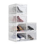 AWTATOS Shoe Storage Boxes, Thickened Shoe Storage Organizer with Clear Magnetic Door, Stackable Shoe Container with Lids, Collapsible Large Shoe Rack, Fit up to US Size 15, 6 Pack - size: 6 pack