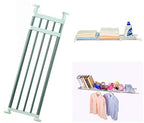 BAOYOUNI Expandable Closet Tension Shelf Adjustable Clothes Storage Rack Hanger Rod Organiser Ivory, 39.76-60.04 Inch - size: (39.76-60.04) IN
