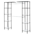 Amazon Basics Expandable Metal Hanging Closet Organizer System with Storage Shelves, Adjustable, Easy to Assemble, 57-80"L x 14"W x 72"H, Black - color: Black