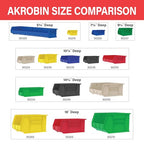 Akro-Mils 30224 AkroBins Plastic Storage Bins, Space-Saving Stackable Bins for Garage, Pantry, Craft Organization, 11" L x 4" W x 4" H, Stone, 12-Pack - color: Stone