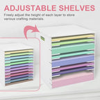 SONGWAY 12x12 Paper Storage Organizer - 13 Tier Desk File Organizer with Adjustable Shelves, Letter Mail Tray, 12x12 Stackable Scrapbook Paper Storage Cube for Home Office Classroom