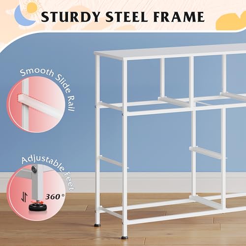 WLIVE 7 Drawer Dresser TV Stand, Entertainment Center, Media Console Table with Metal Frame and Wood Top for TV up to 45 inch, Chest of Drawers for Bedroom, Living Room, Purple - color: Purple