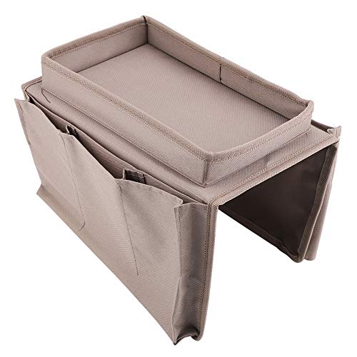 Armchair Caddy, Couch Caddy Chair Side Pocket Organizer Arm Chair Organizer Chair Arm Organizer Sofa Remote Control Holder(Brown) - color: Brown