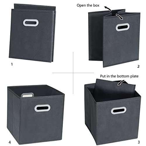 Fabric Cloth Storage Bins,Fabric Cube Organizer with Dual Handles Foldable Cube Storage Baskets for Home Bedroom Storage,Set of 3, Gray - color: Gray, size: 3 Pack