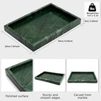 Green Marble Tray,Pure Natural Vanity Tray,Marble Trays for Kitchen Counter Non-Ceramic/Non-Resin,Stone Tray 12 x 8 inch - color: Green