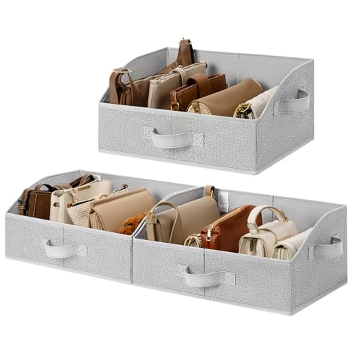 GRANNY SAYS Closet Organizer Bins, Trapezoid Storage Bin, Storage Baskets for Shelves, Collapsible Clothes Organizers and Storage, Baskets for Organizing Clothes, Toys, Ash Gray, 3-Pack - color: Ash Gray, size: 16½"L x 11"W x 7¾"H
