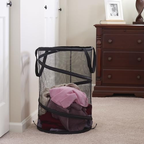Household Essentials 2026 Pop-Up Collapsible Mesh Laundry Hamper | Black, 25" H - color: Black