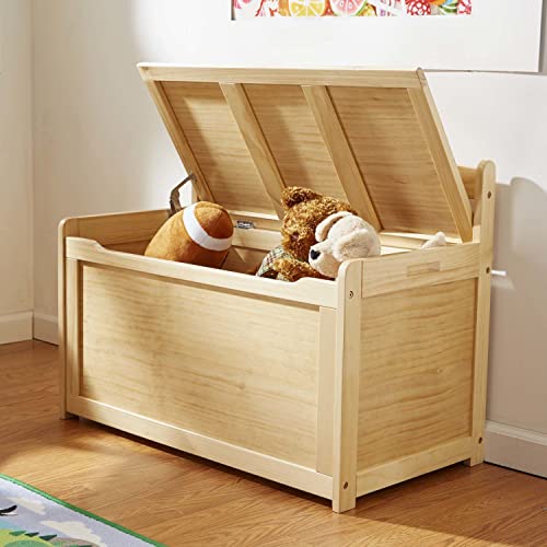 Melissa & Doug Wooden Toy Chest - Light Wood Furniture for Playroom, Blonde Kids Toy Box, Wooden Box Storage Organizer, Children's Furniture Chest - color: Honey