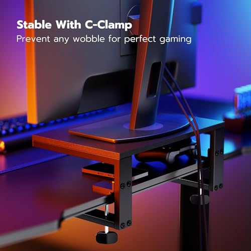 ARES WING Clamp-On Desk Extender & Monitor Shelf – 15" x 9.8" Space Booster, Freestanding or Clamp Mount, Holds 44 lbs, No Drill Desktop Organizer for Office/Gaming, Black - size: 15“, style: no hook