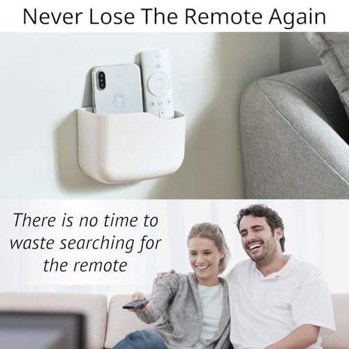 LINFIDITE TV Remote Holder Wall Mount Remote Control Holder for Bed Universal Bedside Wall Remote Holder Caddy Organizer Hole-Free Remote Control Holder (For 2 Or 3 Remote Controls–White–Quantity1 - color: White, size: 1Pack
