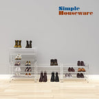 Simple Houseware 3-Tier Stackable Mesh Shoe Rack, Silver - color: Silver, style: Mesh Panel