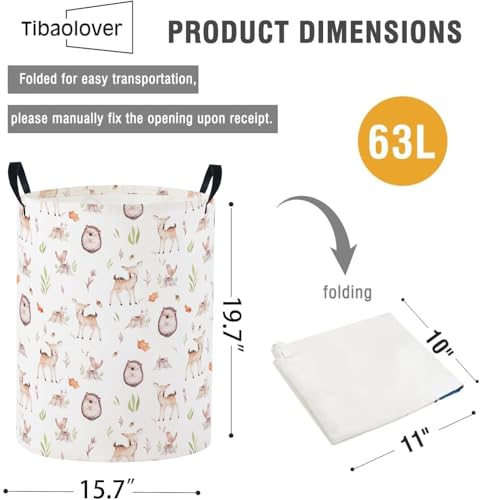 Baby Laundry Basket Baby Nursery Hamper Kids Laundry Basket Toy Storage Bin for Boys Room Decor Gift Baskets for Bedroom Bathroom(Fall Animal) - color: Fall Animal