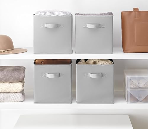 Whitmor Collapsible Cubes - 10.5 x 10.5 x 11 inches - Gray - Set of 4 - color: Gray, size: 10.5 x 10.5 x 11 inches (Set of 4)