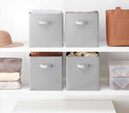 Whitmor Collapsible Cubes - 10.5 x 10.5 x 11 inches - Gray - Set of 4 - color: Gray, size: 10.5 x 10.5 x 11 inches (Set of 4)