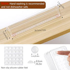Ohlove 6 Pcs Large Clear Plastic Drawer Organizers Tray 12"x3" Storage Bins with 25 Pcs Non-Slip Pads for Makeup, Jewelries, Kitchen Utensils, Bathroom and Office - size: 12"x3"