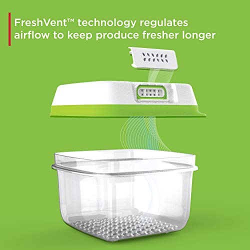 Rubbermaid FreshWorks Produce Saver, Medium Produce Storage Containers, 2 Pack - size: 2-Pack, 7.2 Cup