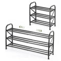 3-Tier Shoe Rack for Closet, 16"-32" Expandable ShoeRackAdjustable for Entryway Closet Doorway SturdyMetal, Black - color: 3 Layers and 3 Tubes