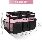 SCAVATA Wearable Cleaning Caddy Bag, Cleaning Caddy Supplies Organizer with Handle & Shoulder Straps for Housekeepers, Under Sink & Car Cleaning Tool Organizers with 4 Foldable Divider (SweetPink) - color: SweetPink