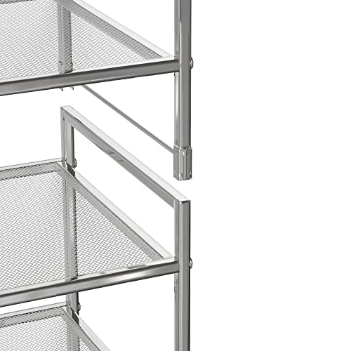 Simple Houseware 3-Tier Stackable Mesh Shoe Rack, Silver - color: Silver, style: Mesh Panel
