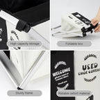 Foldable Disposable Shoe Cover Box Dispenser, Thickened Oxford Fabric Storage Bin Holder with Welcome Please Cover Your Shoes and Used Shoe Covers Sign for Open House Supplies(Black, White)