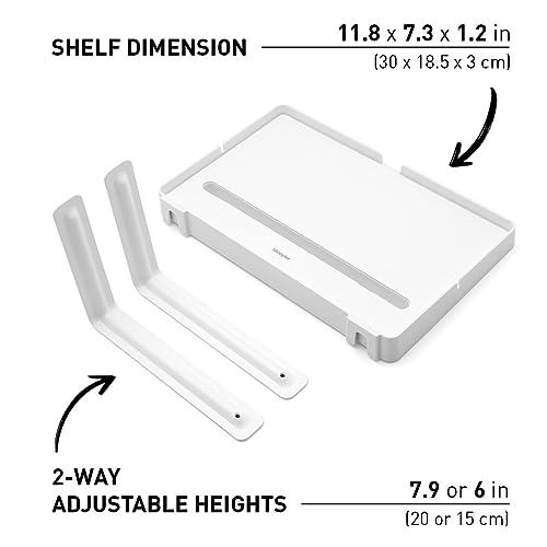 Sleeper Shelf Bedside Phone Stand & Cable Organizer Lined with Silicone for Anti-Slip/Small Space Nightstand, Under Mattress, Height Adjustable