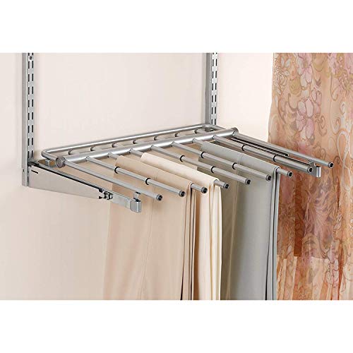 Rubbermaid Configurations Pants Rack Titanium Holds 7 Pairs of Pants Non-Slip Closet Organization and Storage
