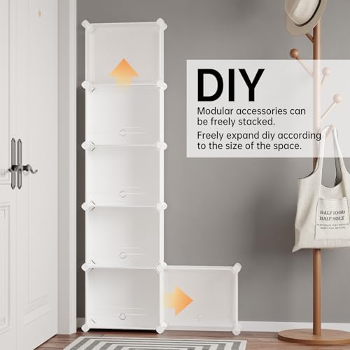MAGINELS 6-Tier Slim Shoe Storage,Narrow Shoes Rack,Hidden Closet Organizer for Small Spaces,Tall shelf for Wall Behind Door,Entryway,White - color: White, size: 12 pair