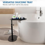 Bloss Vanity Tray with Soap Dish - 11.8x5.1inch BathroomTrays, Silicone Vanity Tray, Marble Countertop Trays, Toilet Tank Tray, Kitchen Counter Trays - color: Black, size: 11.8" x 5.1" x 0.9"