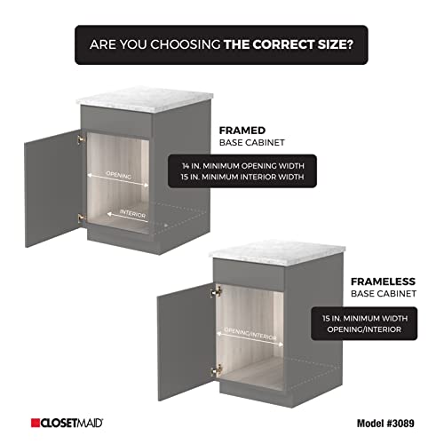 ClosetMaid 14 in. Pull Out Cabinet Organizer, 2 Tier, Heavy Duty, Slide Out Pantry Shelves Drawers for Kitchen, Bathroom, Nickel - color: Nickel, size: 14-Inch Two Tier