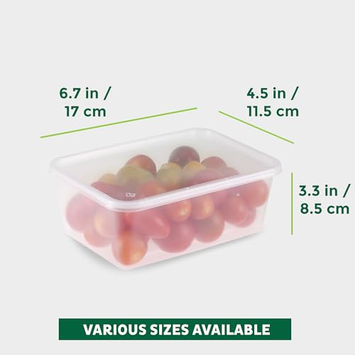 Freshware Food Storage Containers [50 Set] 34 oz Plastic Deli Containers with Lids, Slime, Soup, Meal Prep Containers, BPA Free, Stackable, Leakproof, Microwave, Dishwasher and Freezer Safe - size: 34 oz - 50 Set
