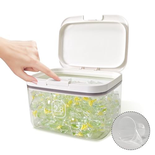 Laundry Pod Holder with Lid - Sealed Automatic Pop-Up Dispenser, 94oz/115 Pod Capacity, ABS/PP Durable Container for Laundry Room Organization, Multi-Purpose for Detergent Powder/Dryer Sheets - color: 2.8L
