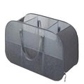150L Collapsible Laundry Basket, 3-Compartment Foldable Hamper with Handles, Durable & Lightweight Clothes Organizer for Laundry Room, Dorm, Travel - Grey