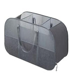 150L Collapsible Laundry Basket, 3-Compartment Foldable Hamper with Handles, Durable & Lightweight Clothes Organizer for Laundry Room, Dorm, Travel - Grey
