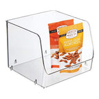 mDesign Modern Stackable Plastic Open Front Dip Storage Organizer Bin Basket for Kitchen Organization - Ligne Collection - 2 Pack - Clear - size: 7.75 x 7.75 x 6.25 (Pack of 2)