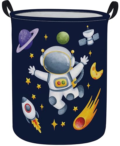 ESSME Kids Laundry Basket,Space Hamper Collapsible Canvas Waterproof Storage Bin for Boys, Nursery Hamper,Gift Baskets,toy bins(Astronaut) - color: Astronaut