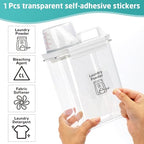 Laundry Detergent Dispenser-1 Pack, 61 oz Detergent Dispenser with 4 Removable Labels, Laundry Soap Dispenser for Laundry Room Organization and Storage, BPA Free & PET Plastic Clear - size: 61 Fl Oz (Pack of 1)