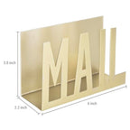 MyGift Mail Holder Organizer Countertop Modern Brass Metal with Cutout MAIL Lettering Design, Office Desktop Envelope and Document Storage Rack - color: Brass