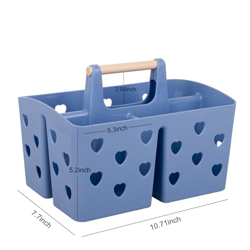 Anyoifax Portable Shower Caddy Plastic Shower Basket Organizer Divided Bathroom Caddy Storage Cleanning Caddy Tote with Handle for College, Dorm Room, Kitchen, Dark Blue - color: Dark Blue