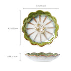 Lotus Ring Holder Dish Small Indoor Ash Tray, Ceramic Dessert Plate Trinket Jewelry Holder Organizing Necklace Earrings for Parents Friends Sister, All Jewelries Are NOT Included. Grass Green. - color: Grass Green-Round