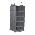 Household Essentials 10 Pocket Hanging Shoe Closet Organizer with Hooks - color: Gray