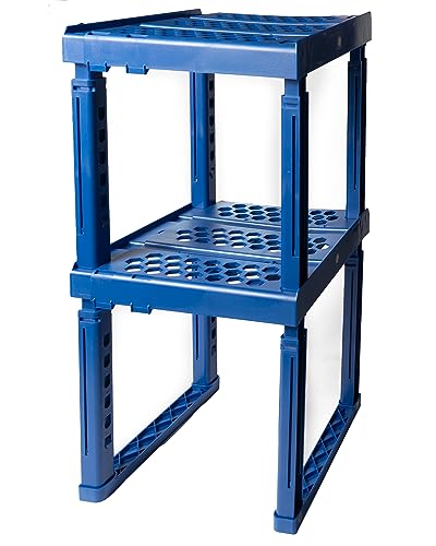 Locker Organizer Shelf， Adjustable Width and Height , Ideal Locker for School, Office, and Gym Lockers (Blue 2 Pack) - color: Blue 2 Pack