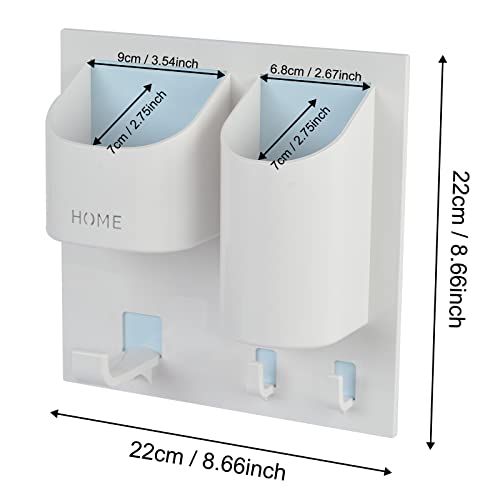 Bedside Shelf Wall Mounted Dorm Room Rack Organizer with Headset Stand Hanger,Drink Holder and Small Hooks-Use for Bedroom,Bathroom to Hold Remote,Glass,Cellphone,Beer,Solo Cup(Vertical Type/White) - color: Vertical Type / White