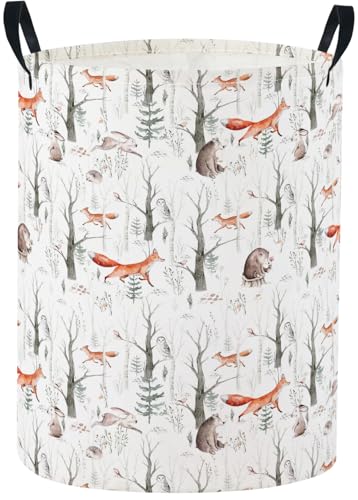 Baby Laundry Basket Baby Nursery Hamper Kids Laundry Basket Toy Storage Bin for Boys Room Decor Gift Baskets for Bedroom Bathroom(Forest Animal) - color: Forest Animal