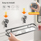 Shower Caddy Suction Cup,Detachable Bathroom Shower Organizer for Bathroom Storage, Wall Mounted Shower Shelves,Rustproof Shelf No Drilling Large Capacity Removable Rack 1 Pack Grey - color: Grey