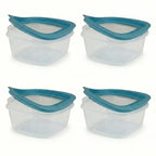 Storage Containers, Easy Find Lids, Teal, 2 Cup pack of 4, Flex & Seal, Leak Proof Lids, Food Storage Set, Clear Meal Prep Flex Containers, Assortment - size: 2Cup