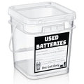 Baderke 1 Pack Battery Disposal Container Battery Recycling Container 1.32 Gallons Capacity Dry Cell Storage Recycling Bin with Label (Transparent) - color: Transparent