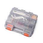 CASOMAN Double Side Tool Organizer, with Impact Resistant Polymer and Customizable Removable Plastic Dividers, Hardware Box Storage, Excellent for Screws,Nuts,Small Parts, Black/Orange. 2-Pieces Pack - size: 2 Piece Set, Black/Orange